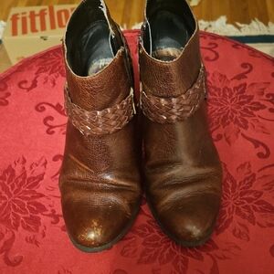 (boc) Brown Leather Ankle Booties